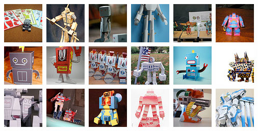 A thumbnail gallery about papetoy robots